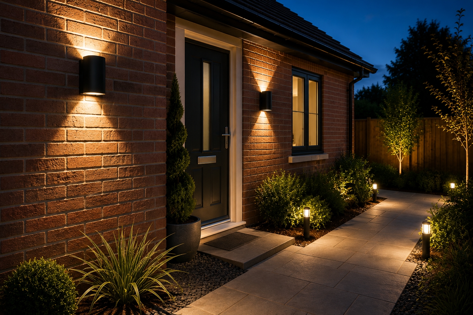 Exterior wall lighting installation